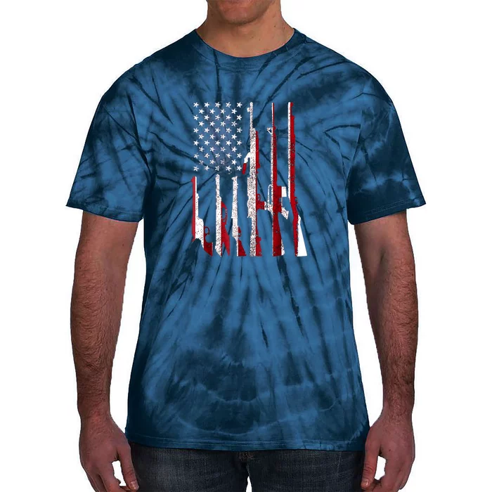 Funny Gun 4th Of July American USA Pride Flag Tie-Dye T-Shirt