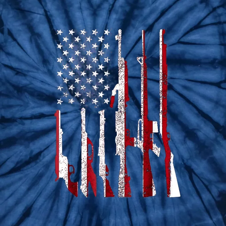 Funny Gun 4th Of July American USA Pride Flag Tie-Dye T-Shirt