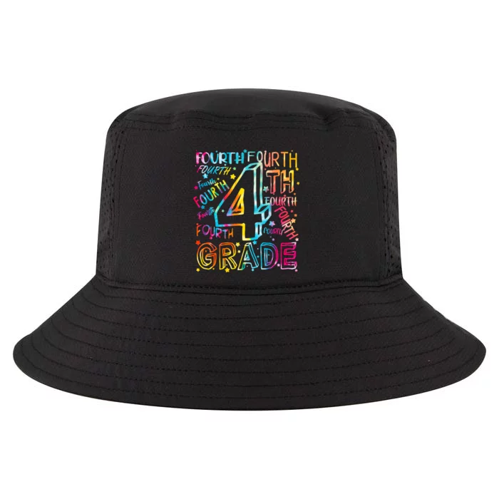 Fourth Grade 4th Grade Tie Dye Word Art Cool Comfort Performance Bucket Hat