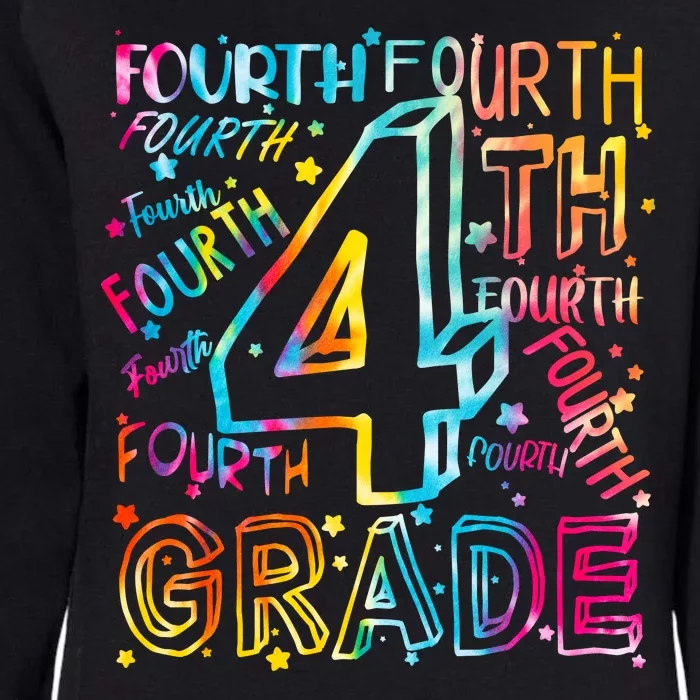 Fourth Grade 4th Grade Tie Dye Word Art Womens California Wash Sweatshirt