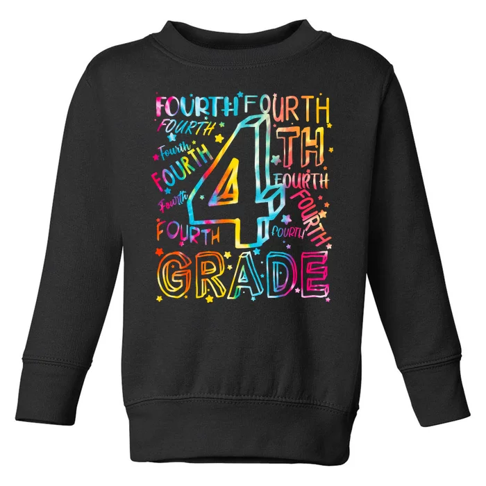 Fourth Grade 4th Grade Tie Dye Word Art Toddler Sweatshirt