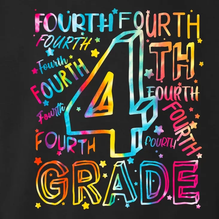 Fourth Grade 4th Grade Tie Dye Word Art Toddler Hoodie