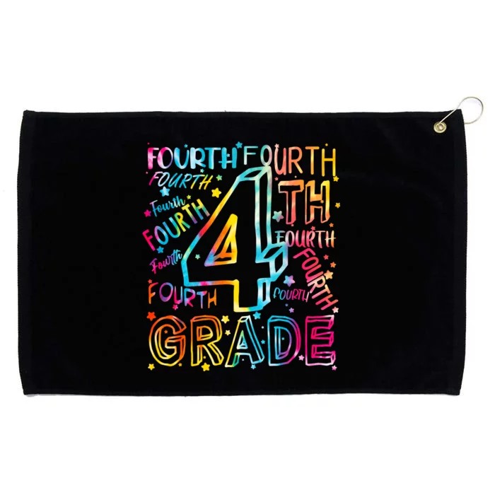 Fourth Grade 4th Grade Tie Dye Word Art Grommeted Golf Towel