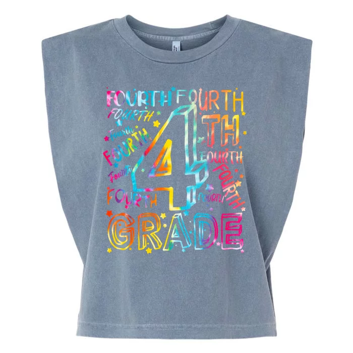 Fourth Grade 4th Grade Tie Dye Word Art Garment-Dyed Women's Muscle Tee