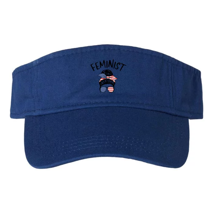 Feminist Gift 4th Of July Fourth America American United States Gift Valucap Bio-Washed Visor