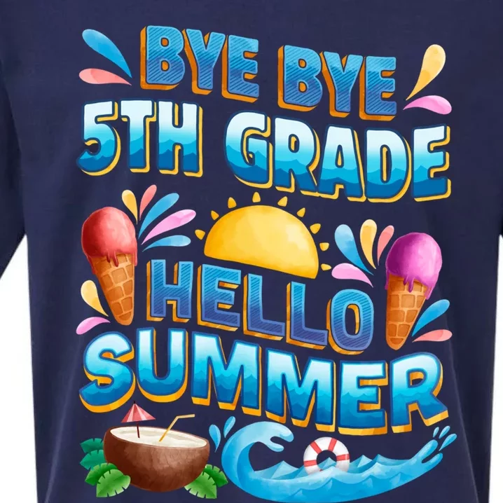 Funny Goodbye 5th Grade Hello Summer Gift Sueded Cloud Jersey T-Shirt