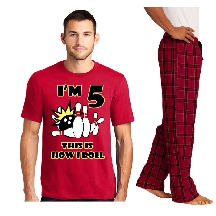 Funny Gift 5 Year Old Bowling Gift This Is How I Roll 5th Birthday Gift Pajama Set