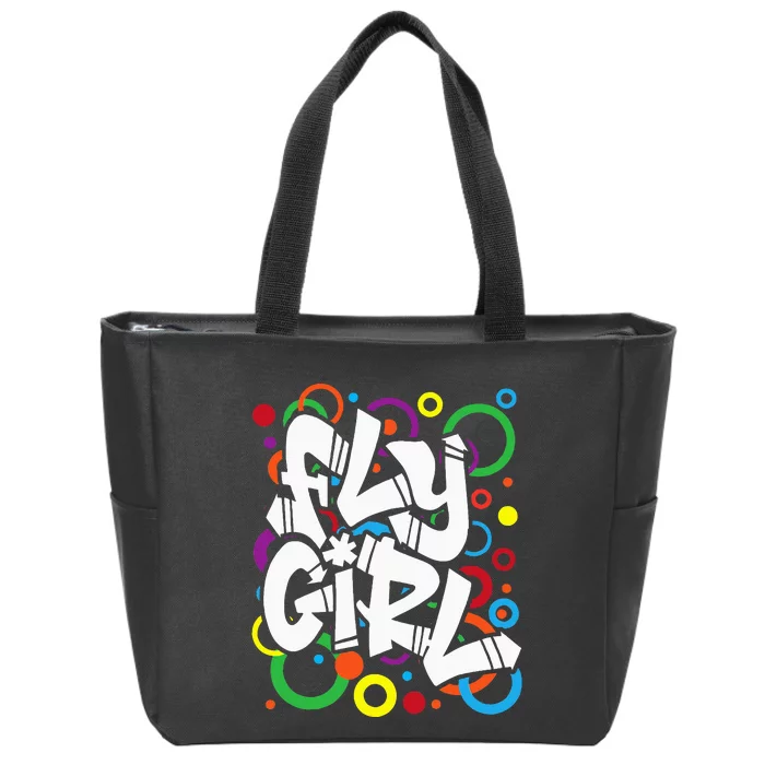 Fly Girl 80s 90s Old School Bgirl Hip Hop Zip Tote Bag