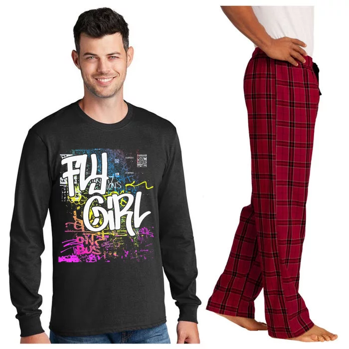 Fly Girl 80s 90s Rap BGirl Old School Hip Hop Graffiti Long Sleeve Pajama Set