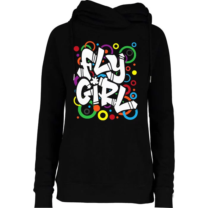 Fly Girl 80s 90s Old School BGirl Hip Hop Womens Funnel Neck Pullover Hood