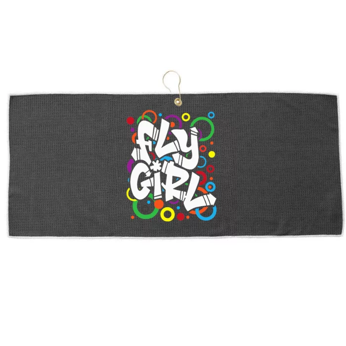 Fly Girl 80s 90s Old School BGirl Hip Hop Large Microfiber Waffle Golf Towel