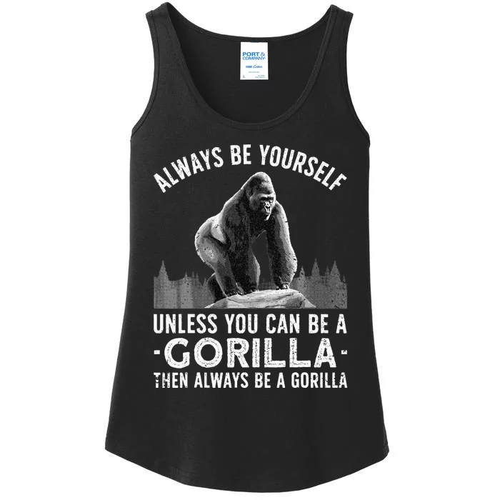 Funny Gorilla Art For Primate Animal Gorilla Lover Ladies Essential Tank