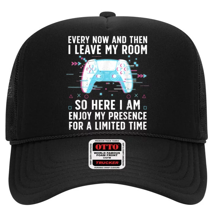 Funny Gamer Art For Men Women Gaming Gamer Video Game Lover High Crown Mesh Trucker Hat