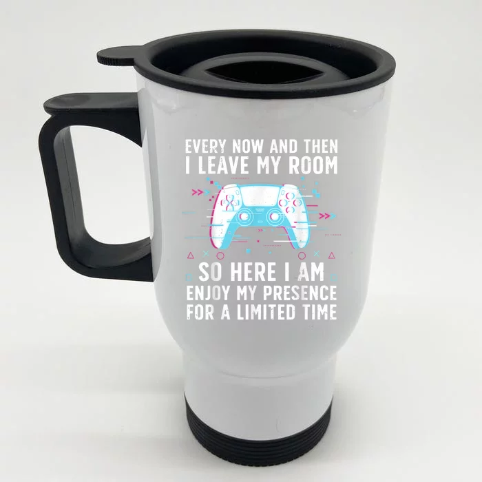 Funny Gamer Art For Men Women Gaming Gamer Video Game Lover Front & Back Stainless Steel Travel Mug