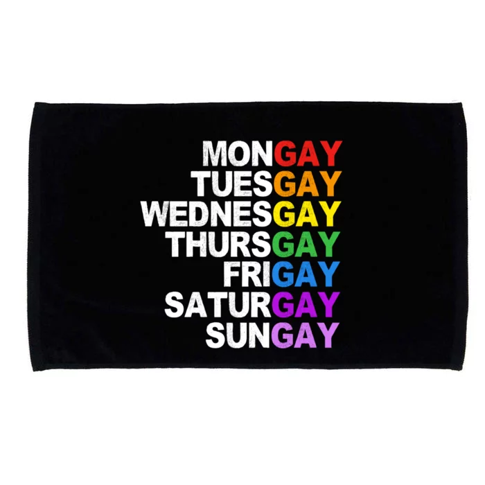 Funny Gay Agenda Mongay Tuesgay Lgbt Pride Lgbtq Awareness Gift Microfiber Hand Towel