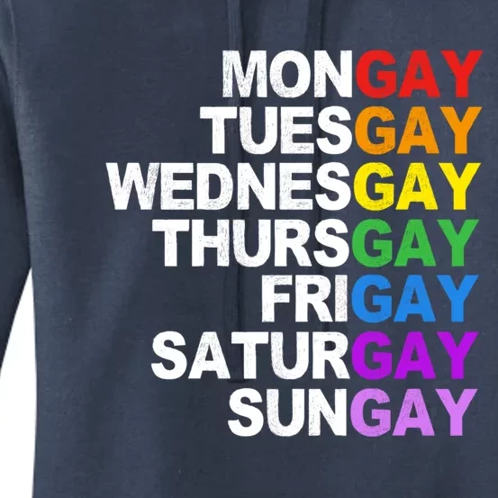 Funny Gay Agenda Mongay Tuesgay Lgbt Pride Lgbtq Awareness Gift Women's Pullover Hoodie