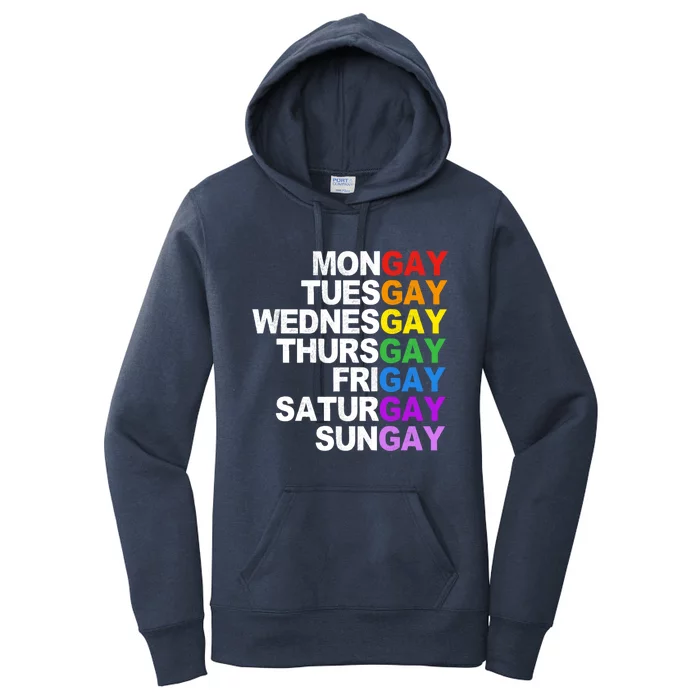 Funny Gay Agenda Mongay Tuesgay Lgbt Pride Lgbtq Awareness Gift Women's Pullover Hoodie