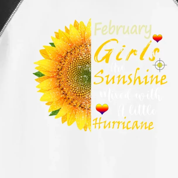 February Girls Are Sunshine Mixed Little Hurricane Sunflower Gift Toddler Fine Jersey T-Shirt