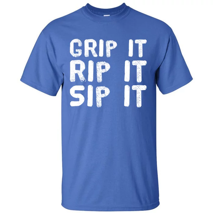 Funny Golf And Beer Grip It Rip It Sip It Gift Cool Gift Tall T-Shirt