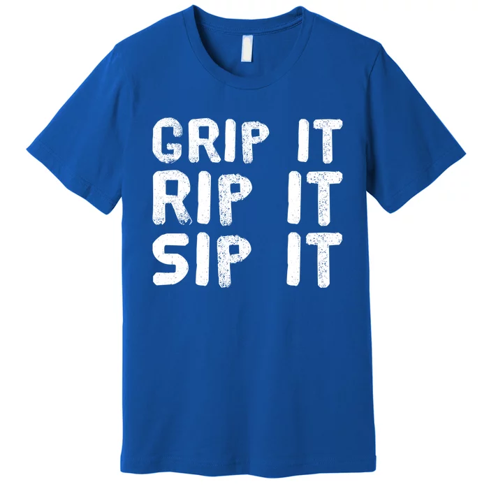 Funny Golf And Beer Grip It Rip It Sip It Gift Cool Gift Premium T-Shirt