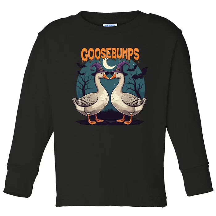 Funny Goose Animal Joke Scary Halloween Toddler Long Sleeve Shirt