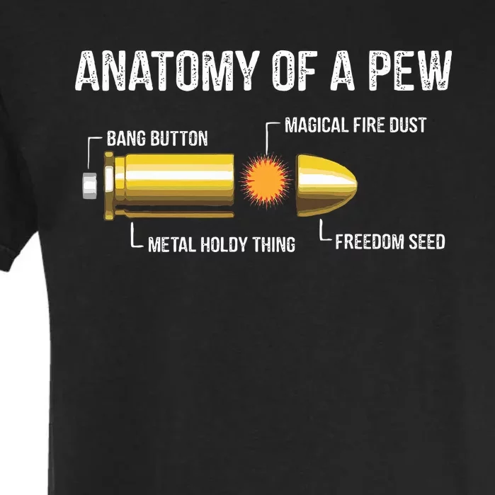 Funny Gun Ammo Bullet Gift  Anatomy Of A Pew Garment-Dyed Heavyweight T-Shirt