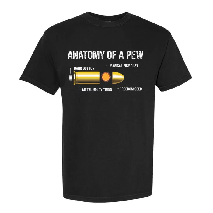 Funny Gun Ammo Bullet Gift  Anatomy Of A Pew Garment-Dyed Heavyweight T-Shirt