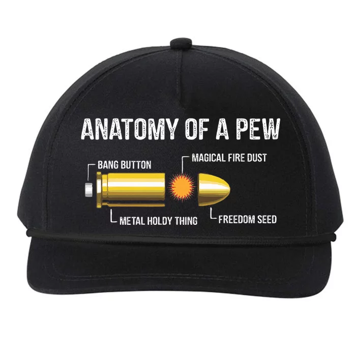 Funny Gun Ammo Bullet Gift  Anatomy Of A Pew Snapback Five-Panel Rope Hat