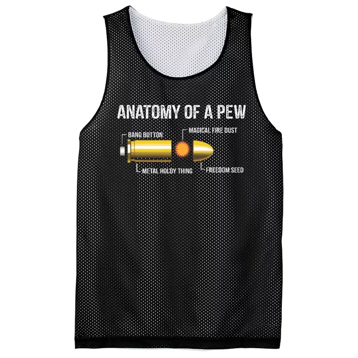 Funny Gun Ammo Bullet Gift  Anatomy Of A Pew Mesh Reversible Basketball Jersey Tank