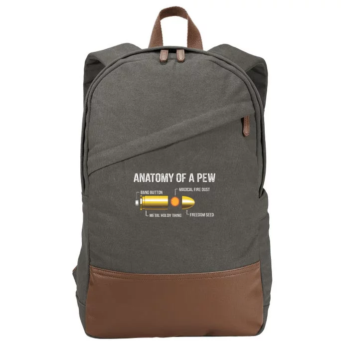 Funny Gun Ammo Bullet Gift  Anatomy Of A Pew Cotton Canvas Backpack