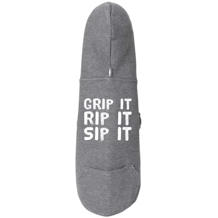 Funny Golf And Beer Grip It Rip It Sip It Gift Cute Gift Doggie 3-End Fleece Hoodie