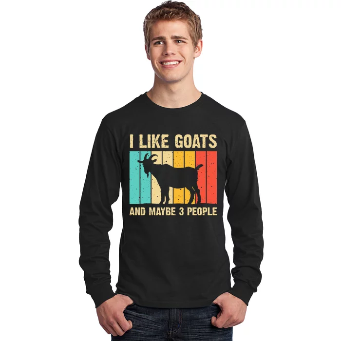 Funny Goat Art For Men Women Kids Farming Goat Lover Stuff Long Sleeve Shirt