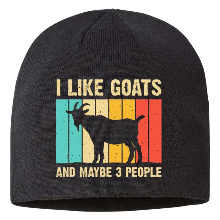 Funny Goat Art For Men Women Kids Farming Goat Lover Stuff 8 1/2in Sustainable Knit Beanie