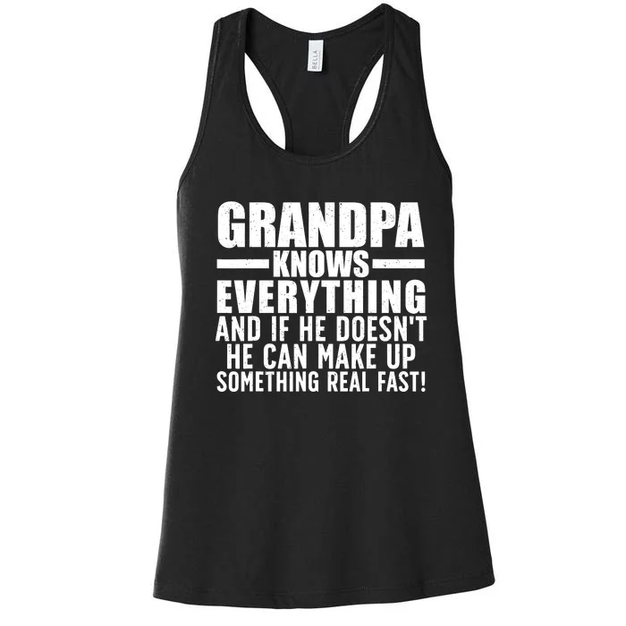 Funny Grandpa Art For Grandpa Grandfathers Day Papi Women's Racerback Tank