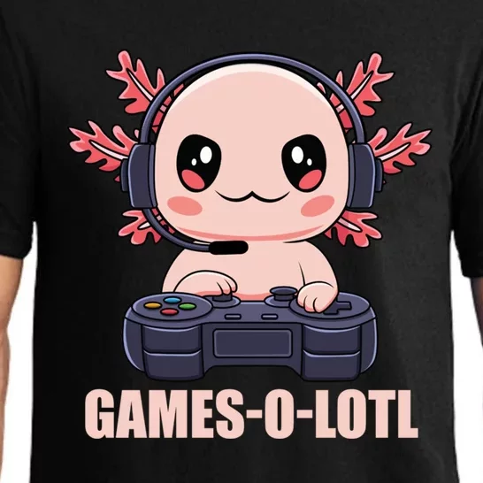 Funny Gamesolotl Axolotl Video Gamer Kawaii Anime Gift Pajama Set