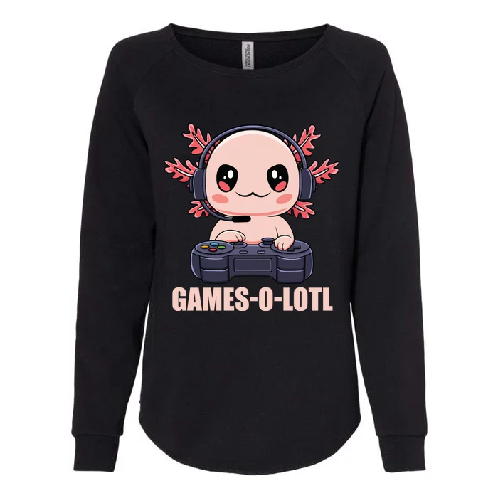 Funny Gamesolotl Axolotl Video Gamer Kawaii Anime Gift Womens California Wash Sweatshirt