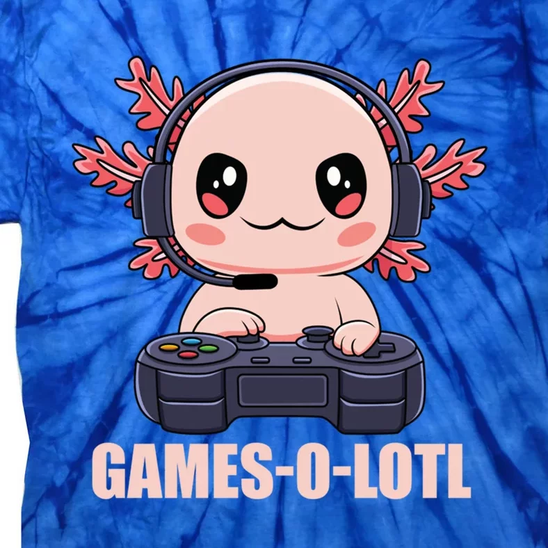 Funny Gamesolotl Axolotl Video Gamer Kawaii Anime Gift Tie-Dye T-Shirt