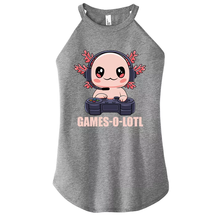 Funny Gamesolotl Axolotl Video Gamer Kawaii Anime Gift Women’s Perfect Tri Rocker Tank