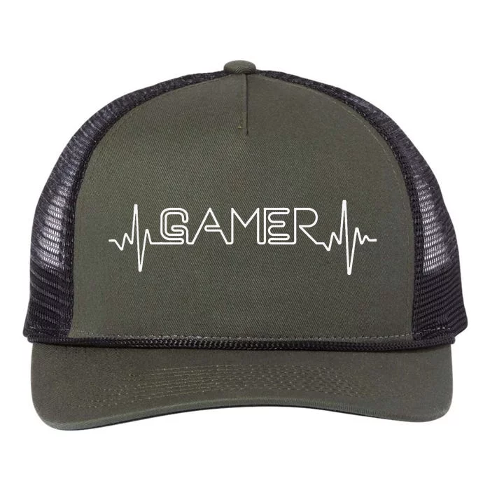 Funny Gaming Art For Gamers Video Game Player Retro Rope Trucker Hat Cap