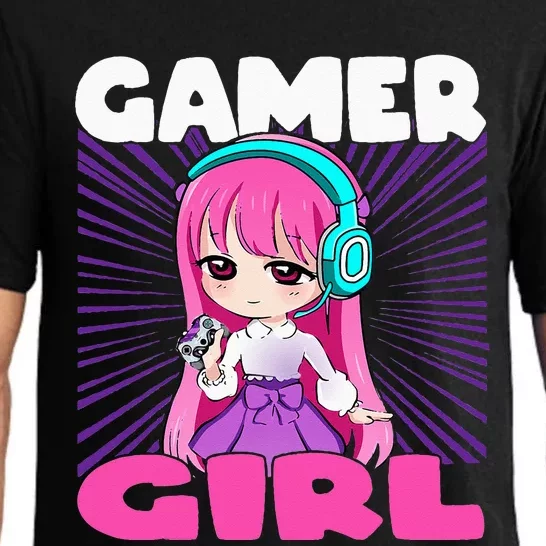 Funny Gamer Anime and Gaming chibi graphic Video Games Pajama Set