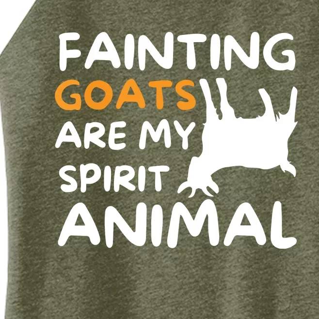 Fainting Goats Are My Spirit Animal Funny Goat Lover Women’s Perfect Tri Rocker Tank