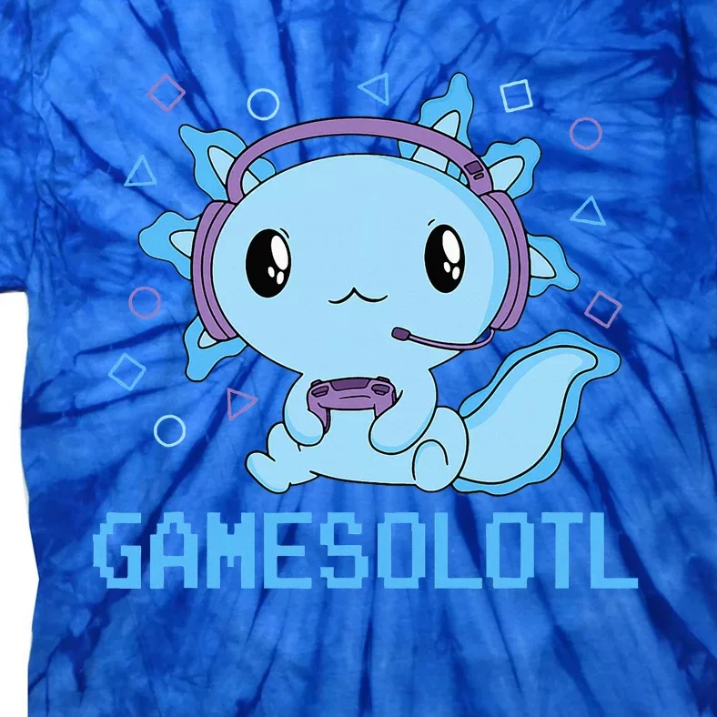 Funny Gamesolotl Anime Kawaii Gaming Axolotl Video Gamer Tie-Dye T-Shirt