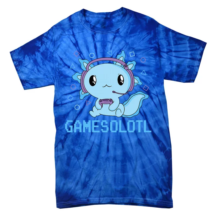 Funny Gamesolotl Anime Kawaii Gaming Axolotl Video Gamer Tie-Dye T-Shirt