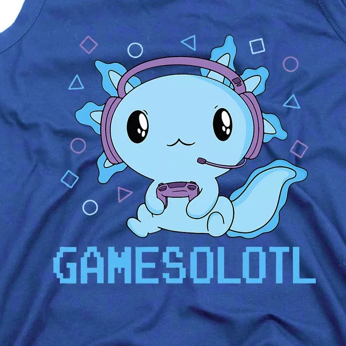 Funny Gamesolotl Anime Kawaii Gaming Axolotl Video Gamer Tank Top