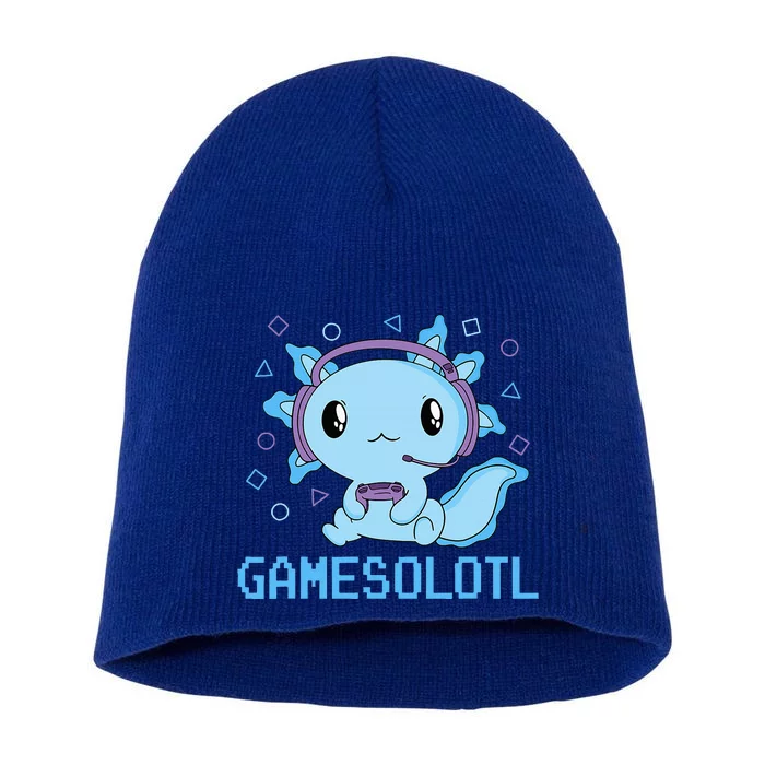 Funny Gamesolotl Anime Kawaii Gaming Axolotl Video Gamer Short Acrylic Beanie