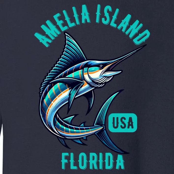 Funny Gift Amelia Island Florida Usa Fishing Design Toddler Sweatshirt