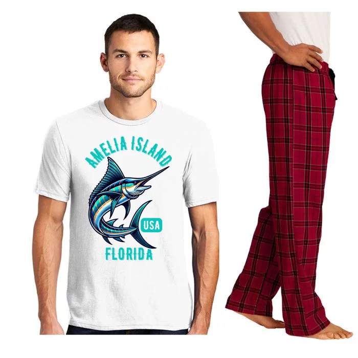 Funny Gift Amelia Island Florida Usa Fishing Design Pajama Set