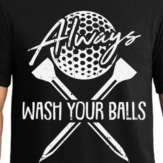 Funny Golf Always Wash Your Balls Retro Golfing Gift Pajama Set