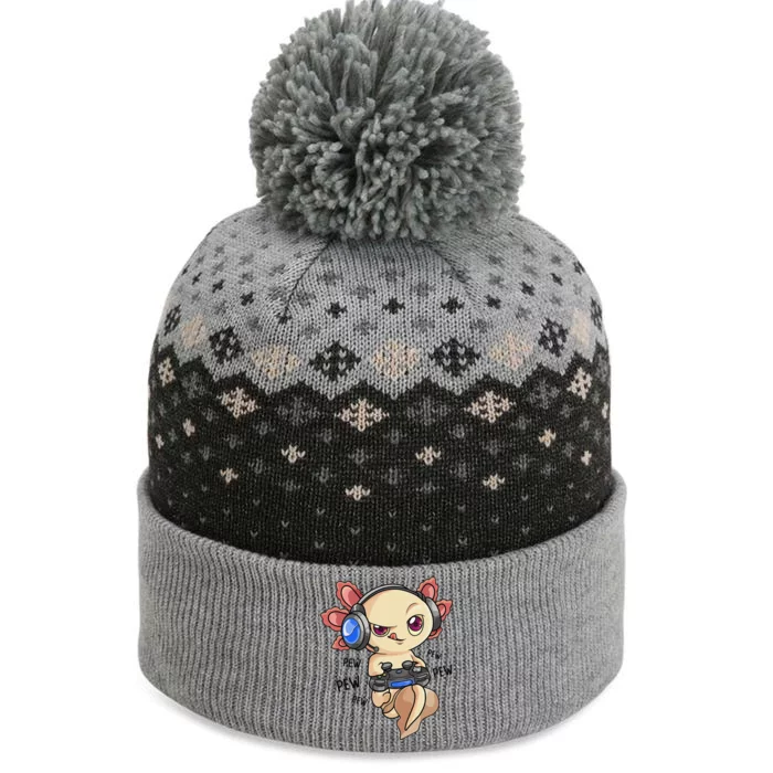 Funny Gaming Axolotl  Adults Cute Video Game The Baniff Cuffed Pom Beanie