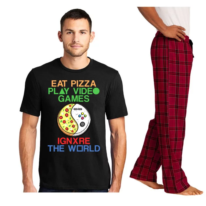 Funny Gamer And Pizza Sayings For Gaming And Gamer Gift Pajama Set